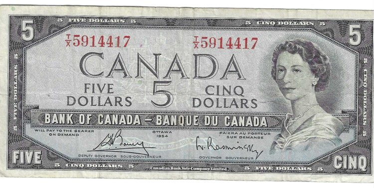 Billetes - America - Canada - 77c - MBC- - 1972 - 5 dolares - Num.ref: 5914417 - Click en la imagen para cerrar