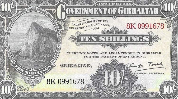 Billetes - Europa - Gibraltar - W41 - SC - 10 shillings - Num.ref: 8K0991678 - Click en la imagen para cerrar