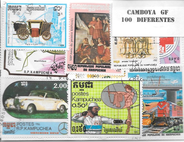 Paises - Asia - Camboya GF - 100 sellos diferentes - Click en la imagen para cerrar