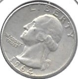 Monedas - America - Estados Unidos - 164 - Año 1964D - 1/4 Dollar