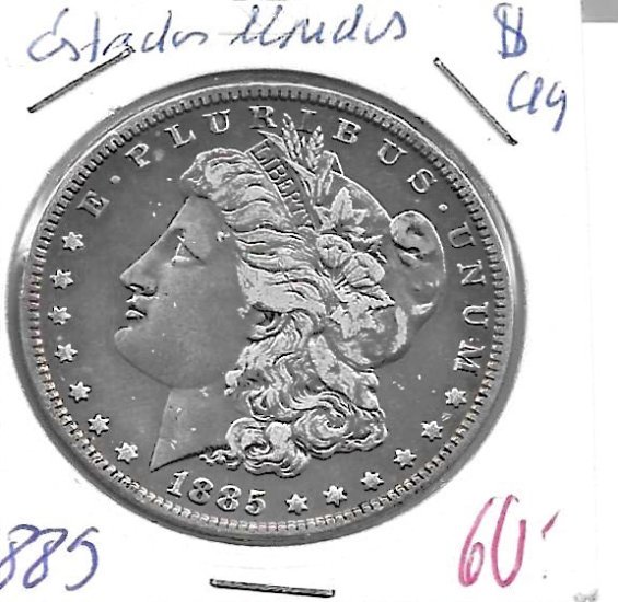 Monedas - America - Estados Unidos - 110 - 1885 - dollar - plata - Click en la imagen para cerrar