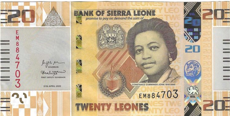 Billetes - Africa - Sierra Leona - w38 - SC - 2022 - 20 leones - Num.ref: EM884703 - Click en la imagen para cerrar