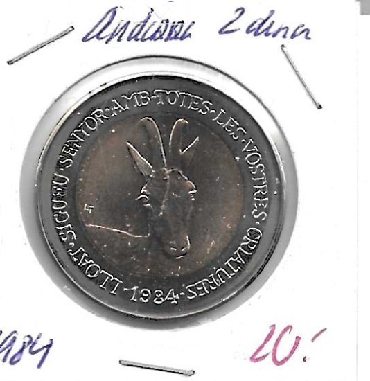 Monedas - Europa - Andorra - 21 - 1984 - 2 diner - plata - Click en la imagen para cerrar