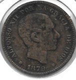 Monedas - España - Alfonso XII (29-XII-1874/28-XI) - 19 - Año 1879 - 5 Ctm - Barcelona