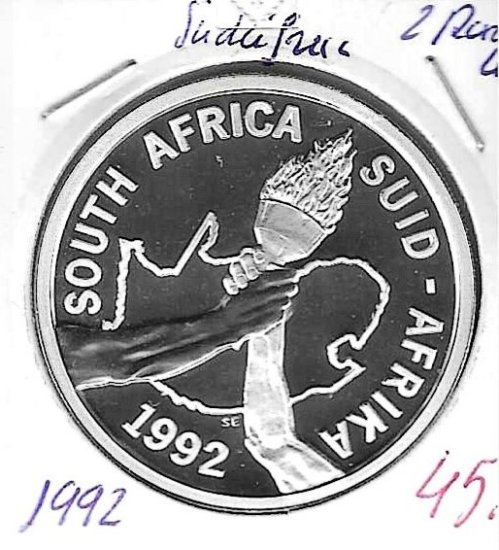 Monedas - Africa - Sudafrica - 147 - 1992 - 2 rands - plata - Click en la imagen para cerrar