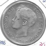 Monedas - EspaÃ±a - Alfonso XIII ( 17-V-1886/14-IV) - 151 - 1896*18*96 - 5 pesetas - plata