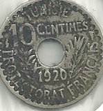 Monedas - Africa - Tunez - 243 - Año 1920 - 10 Ct