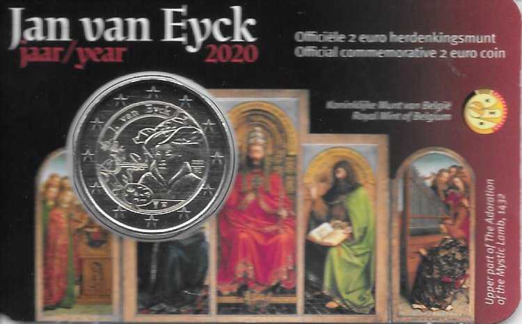 Monedas - Euros - 2€ - Belgica - SC - 2020 - Jan Van Eyck - Click en la imagen para cerrar