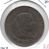 Monedas - EspaÃ±a - Isabel II (1833 - 1868) - 231 - 1867 - 5 ct escudo - sevilla