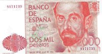 Billetes - EspaÃ±a - Juan Carlos I (1975 - 2014) - 2000 ptas - 531 - SC - 1980 - Num.ref: 8171735 sin serie