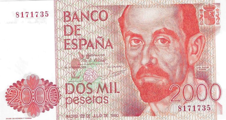 Billetes - EspaÃ±a - Juan Carlos I (1975 - 2014) - 2000 ptas - 531 - SC - 1980 - Num.ref: 8171735 sin serie - Click en la imagen para cerrar