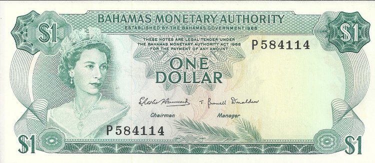 Billetes - America - Bahamas - 027 - sc - Año 1968 - dollar - Click en la imagen para cerrar