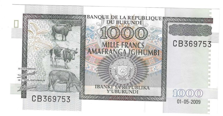 Billetes - Africa - Burundi - 46 - SC - 2009 - 1000 amafranga - Num.ref: CB369753 - Click en la imagen para cerrar