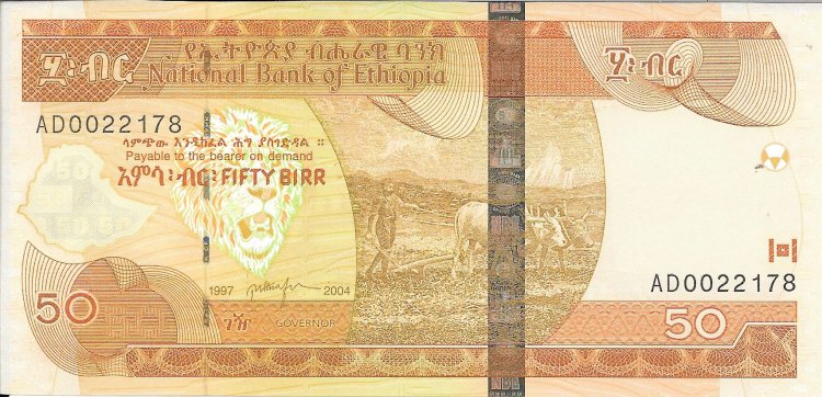 Billetes - Africa - Etiopia - 51 - MBC - 2004 - 50 Byrr - num ref:AD0022178 - Click en la imagen para cerrar