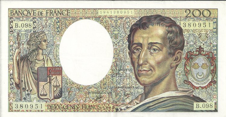 Billetes - Europa - Francia - 155d - mbc - Año 1990 - 200 francos - Click en la imagen para cerrar