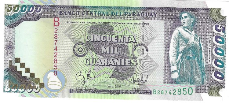 Billetes - America - Paraguay - 218 - SC - 50000 guaranies - Num.ref: B28742850 - Click en la imagen para cerrar