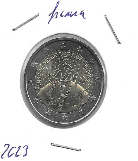 Monedas - Euros - 2€ - Francia - SC - 2023 - Rugby - Click en la imagen para cerrar