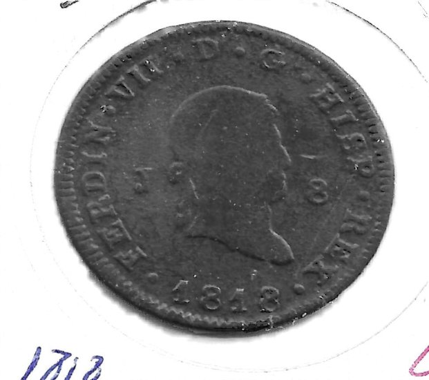 Monedas - EspaÃ±a - Fernando VII (1808 - 1833) - 135 - 1818 - 8 maravedis - Click en la imagen para cerrar