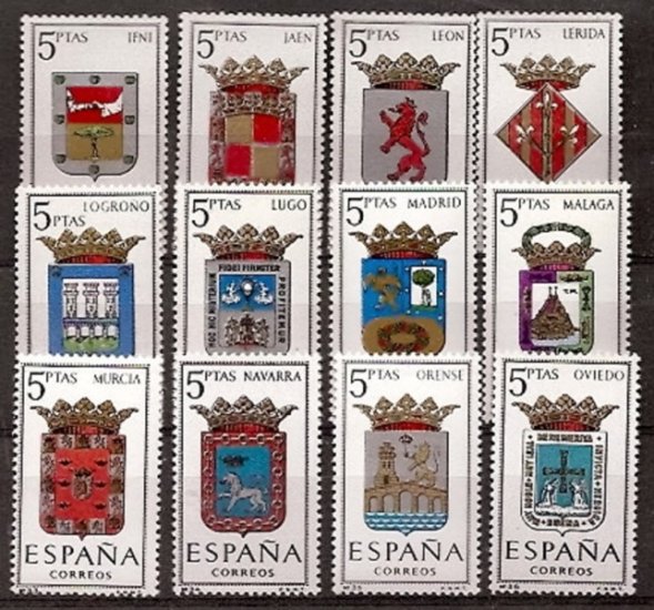 Sellos - Países - España - 2º Cent. (Series Completas) - Estado Español - 1964 - 1551/62 - ** - Click en la imagen para cerrar