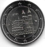 Monedas - Euros - 2€ - Alemania - SC - 2021 - Sachsen-Anhalt - 1 moneda