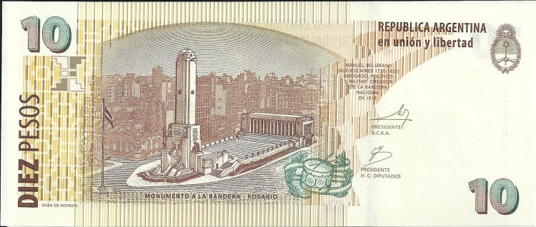 Billetes - America - Argentina - 354 - sc - Año 2003 - 10 pesos - Click en la imagen para cerrar