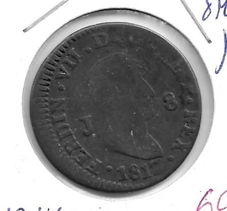 Monedas - EspaÃ±a - Fernando VII (1808 - 1833) - 133 - 1817 - 8 maravedis - Click en la imagen para cerrar