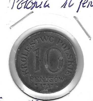 Monedas - Europa - Polonia - 6 - 1917 - Ocupacion ALemana - 10 fenigow - Click en la imagen para cerrar