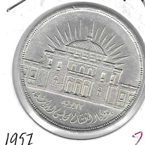 Monedas - Africa - Egipto - 389 - 1957 - 25 piastras - plata - Click en la imagen para cerrar