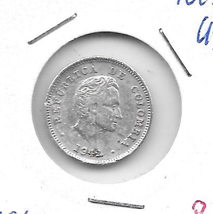 Monedas - America - Colombia - 196.1 - 1942 - 10 ctv - plata - Click en la imagen para cerrar