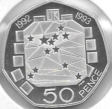 Monedas - Europa - Gran BretaÃ±a - 963a - 1992 - 50 Pence - Plata - Click en la imagen para cerrar