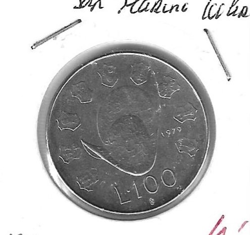 Monedas - Europa - San Marino - 95 - 1979 - 100 liras - Click en la imagen para cerrar