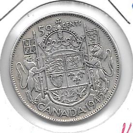 Monedas - America - Canada - 36 - Año 1945 - 50 ct - Plata - Click en la imagen para cerrar