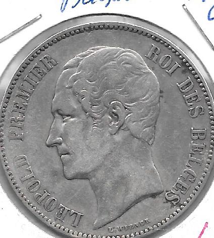 Monedas - Europa - Belgica - 17 - 1850 - 5 francos - Click en la imagen para cerrar