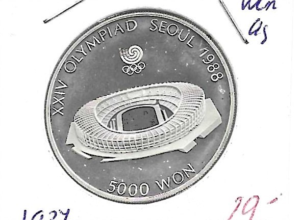 Monedas - Asia - Corea del Sur - 60 - 1987 - 5000 won - plata - Click en la imagen para cerrar