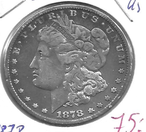 Monedas - America - Estados Unidos - 110 - 1878 - dollar - plata - Click en la imagen para cerrar