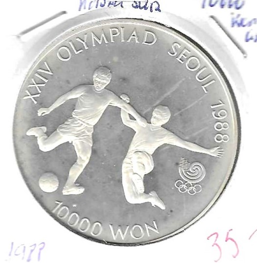 Monedas - Asia - Corea del Sur - 77 - 1988 - 10000 won - plata - Click en la imagen para cerrar