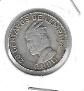 Monedas - America - Honduras - 73 - 1952 - 20 ctv - plata - Click en la imagen para cerrar