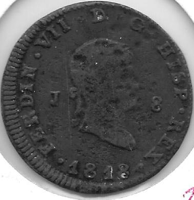 Monedas - EspaÃ±a - Fernando VII (1808 - 1833) - 1352 - 1818 - 8 Maravedis - Click en la imagen para cerrar