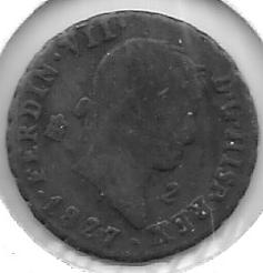 Monedas - EspaÃ±a - Fernando VII (1808 - 1833) - 1474 - 1827 - 2 Maravedis - Segovia - Click en la imagen para cerrar