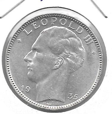 Monedas - Europa - Belgica - 105 - 1935 - 20 francs - plata - Click en la imagen para cerrar