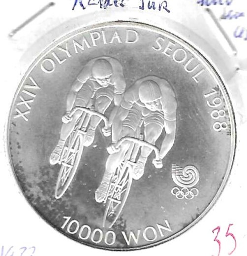 Monedas - Asia - Corea del Sur - 76 - 1988 - 10000 won - plata - Click en la imagen para cerrar