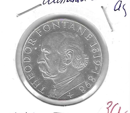 Monedas - Europa - Alemania - 125.1 - 1969G - 5 marcos - plata - Click en la imagen para cerrar