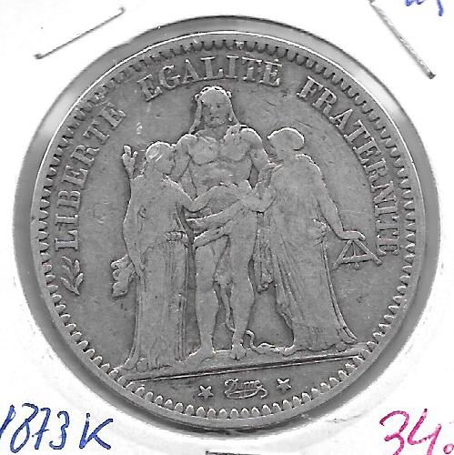 Monedas - Europa - Francia - 820.2 - 1873K - 5 francos - plata - Burdeos - Click en la imagen para cerrar