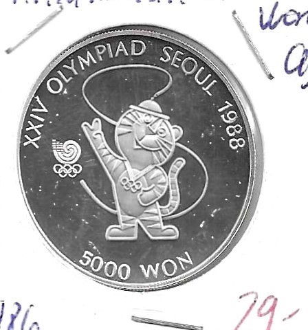 Monedas - Asia - Corea del Sur - 54 - 1986 - 5000 won - plata - Click en la imagen para cerrar