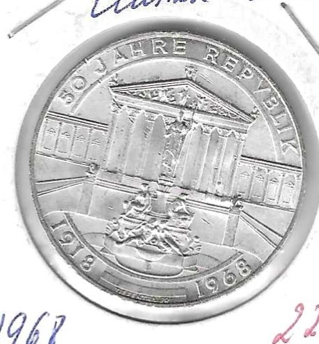 Monedas - Europa - Austria - 2904.1 - 1968 - 50 schilling - plata - Click en la imagen para cerrar