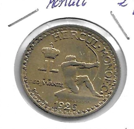 Monedas - Europa - Monaco - 115 - 1926 - 2 francos - Click en la imagen para cerrar