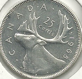 Monedas - America - Canada - 062 - Año 1965 - 25 ct - Click en la imagen para cerrar