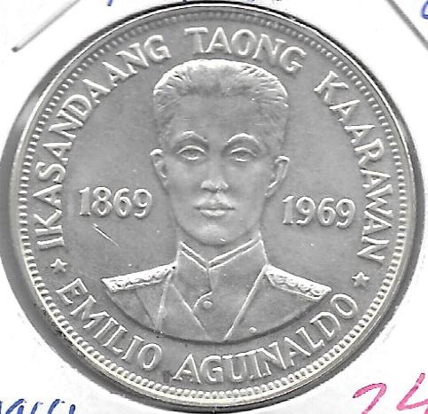 Monedas - Asia - Filipinas - 201 - 1969 - Peso - Plata - Click en la imagen para cerrar