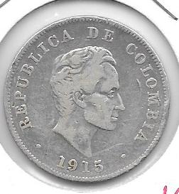 Monedas - America - Colombia - 193.2 - Año 1915 - 50 ctv - plata - Click en la imagen para cerrar