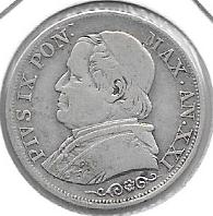 Monedas - Europa - Vaticano - 193.2 - Año 1866 - lira - plata - Click en la imagen para cerrar